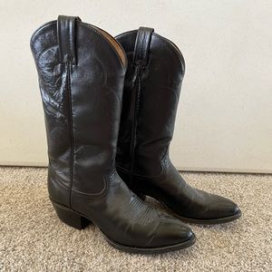 Tony Lama H 8345  Black  Leather Cowboy Boots Womens Size 10b